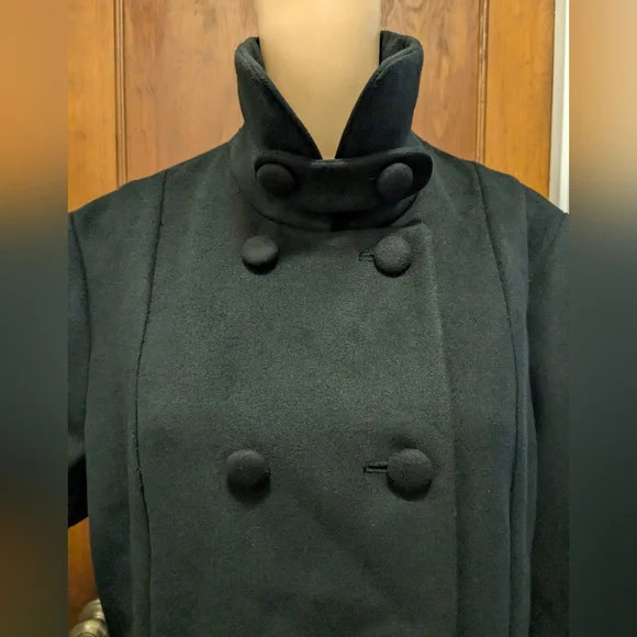 Chico's Black Button Dress Coat Size 2 - Picture 10 of 12